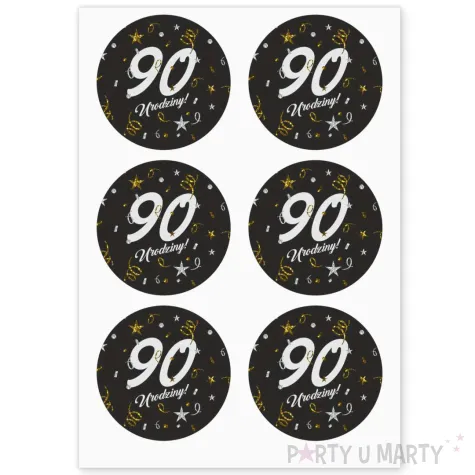 xx naklejki 90 urodziny glamour birthday