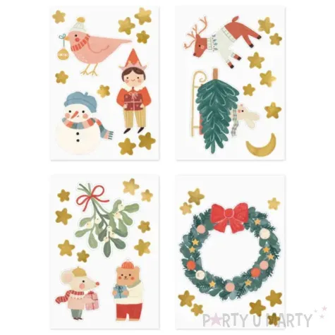 xx naklejki na okno merry christmas mix 1 op 4 szt