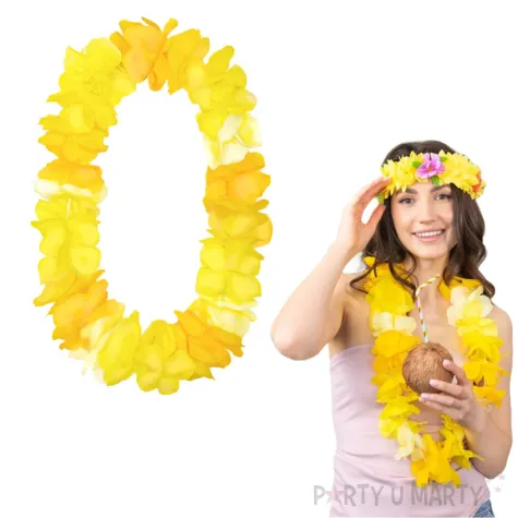 xx naszyjnik hawajski zolty 115 cm