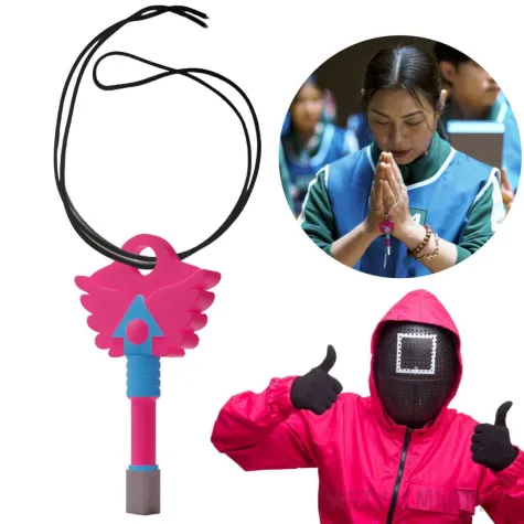 xx naszyjnik klucz squidgame trojkat