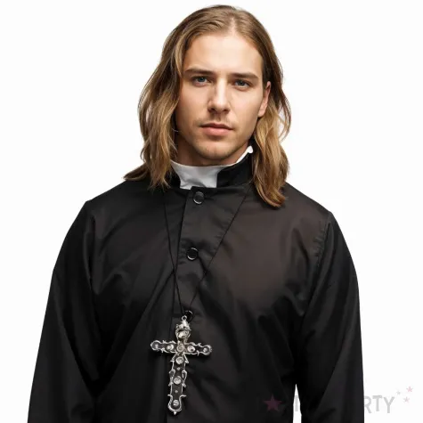 xx necklace priest cross silver