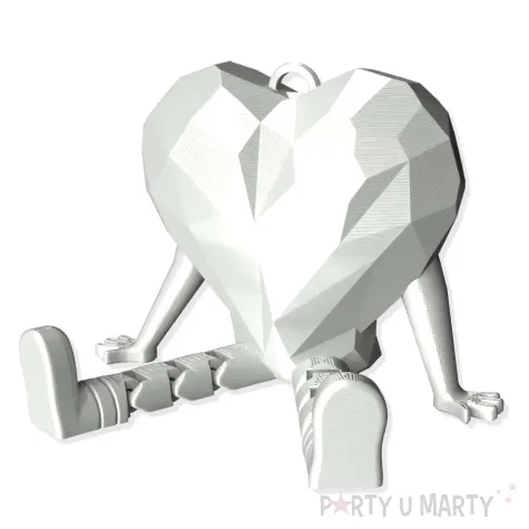 xx obciaznik serce z nozkami biale