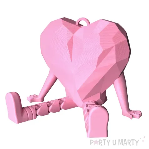 xx obciaznik serce z nozkami rozowe jasne