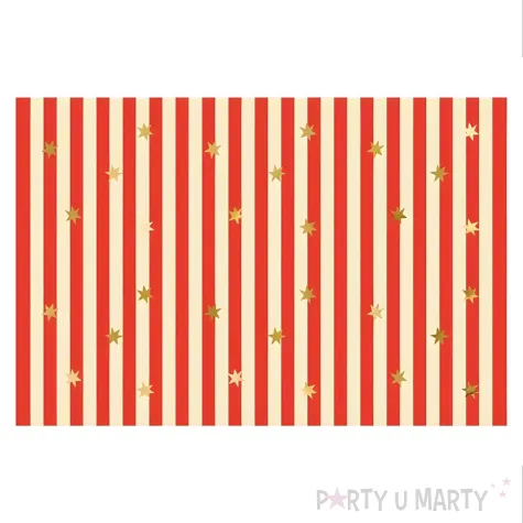 xx obrus papierowy pasy z gwiazdkami mix 180 x 120 cm