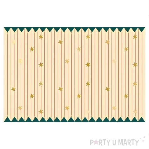 xx obrus papierowy pasy z gwiazdkami mix 180 x 120 cm