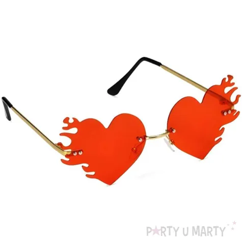 xx okulary serduszka plomienie czerwony