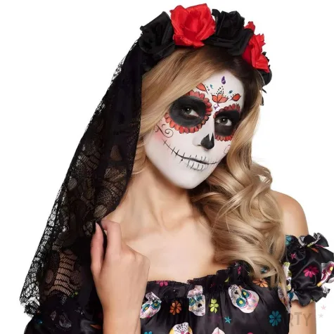 xx opaska rosa z kwiatami z woalka