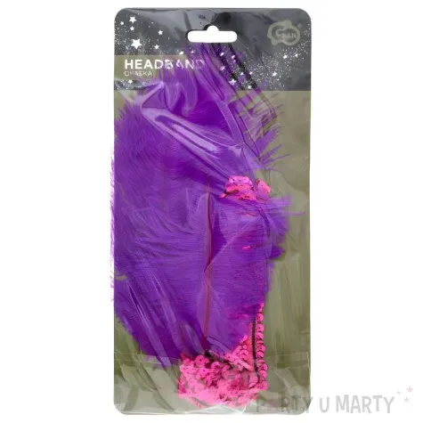 xx opaska z piorem retro magenta