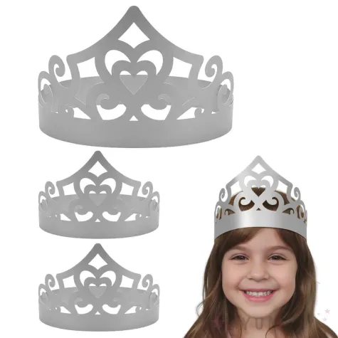 xx opaski papierowe tiara serce srebrny