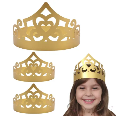 xx opaski papierowe tiara serce zloty