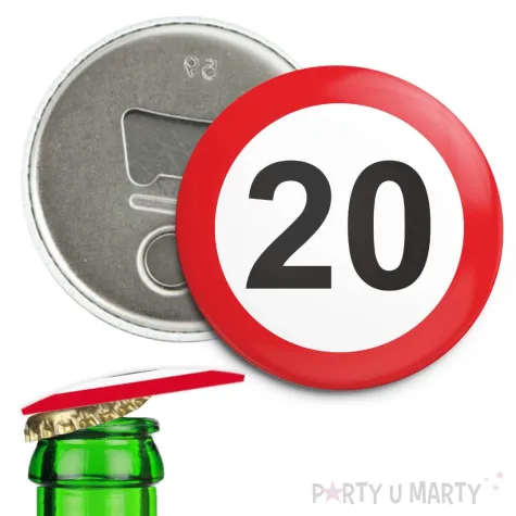 xx otwieracz 20 urodziny traffic birthday 56 mm