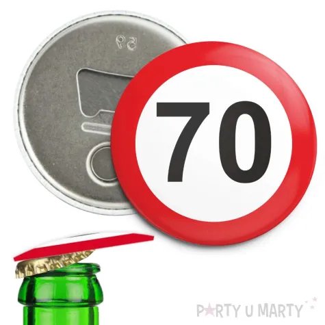 xx otwieracz 70 urodziny traffic birthday 56 mm