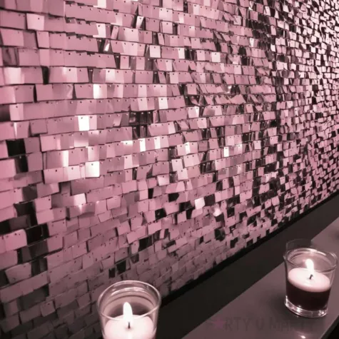 xx panel cekinowy kwadraty jasny rozowy 30x30 cm