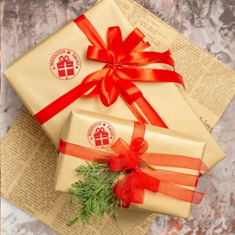 xx pieczatka wesolych swiat prezent czerw podus