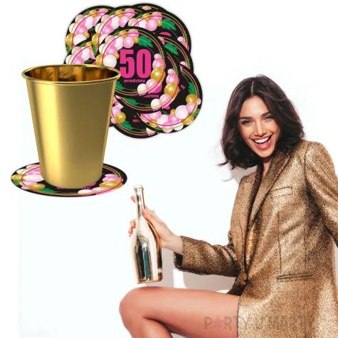 xx podkladki pap 50 urodziny roz baloniki