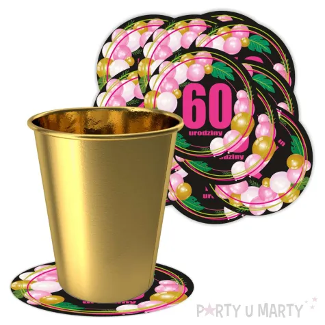 xx podkladki pap 60 urodziny roz baloniki