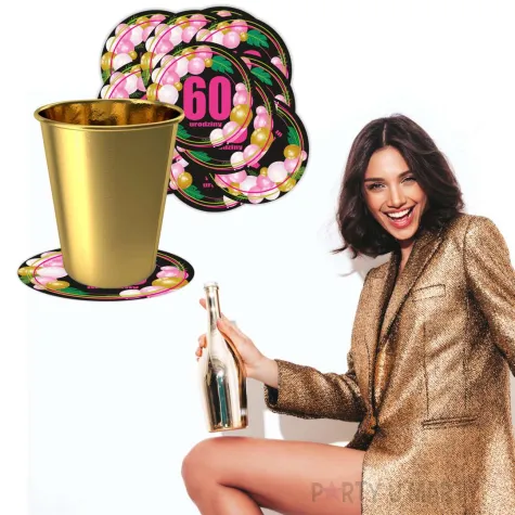 xx podkladki pap 60 urodziny roz baloniki