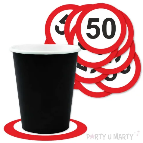 xx podkladki papierowe 50 urodziny traffic birthday 9 5 cm 12 szt