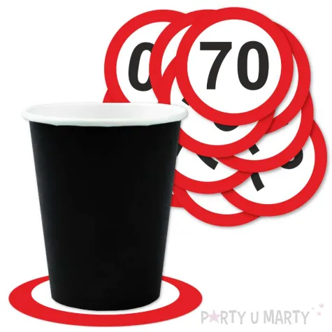 xx podkladki papierowe 70 urodziny traffic birthday 9 5 cm 12 szt