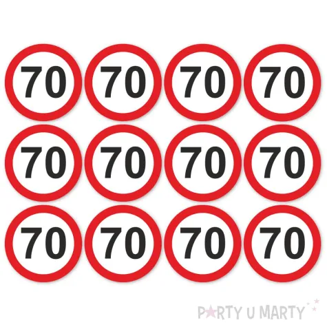 xx podkladki papierowe 70 urodziny traffic birthday 9 5 cm 12 szt