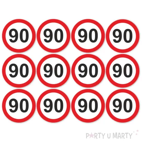 xx podkladki papierowe 90 urodziny traffic birthday 9 5 cm 12 szt