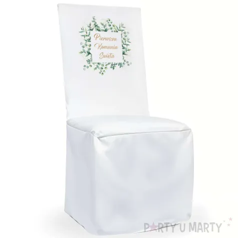 xx pokrowiec na krzeslo komunia kwadratowy eukaliptus