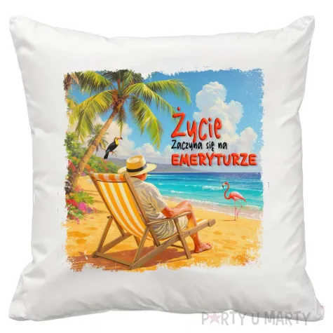 xx poszewka na poduszke emeryt na wakacjach