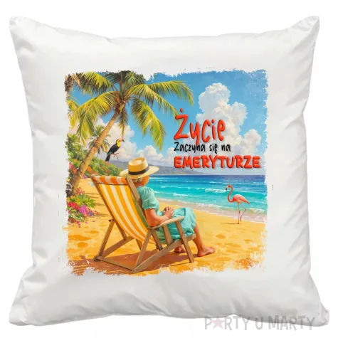 xx poszewka na poduszke emeryt na wakacjach babc
