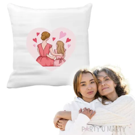 xx poszewka na poduszke mama w serduszkach