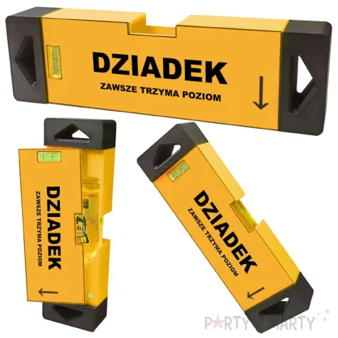 xx poziomica 3d dziadek zawsze trzyma poziom zolty