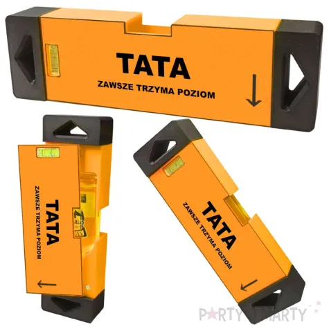 xx poziomica 3d tata zawsze trzyma poziom pomaranczowy