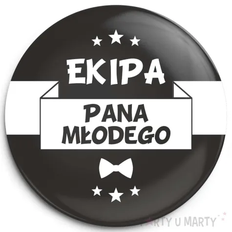 xx przypinka kawalerski ekipa czarna