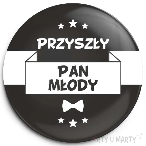 xx przypinka kawalerski pan mlody czarny