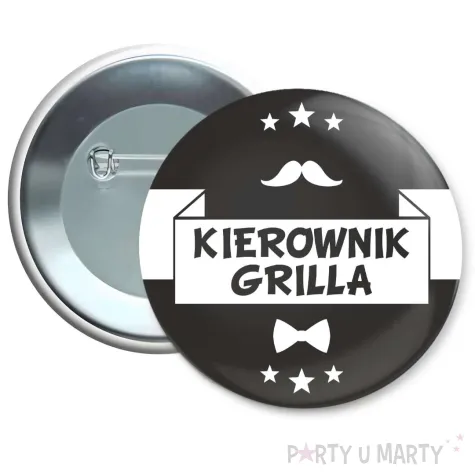 xx przypinka kierownik grilla czarna