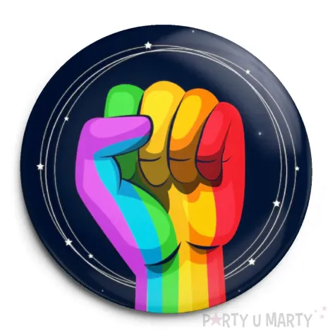 xx przypinka lgbt piesc