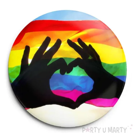 xx przypinka lgbt serce i flaga