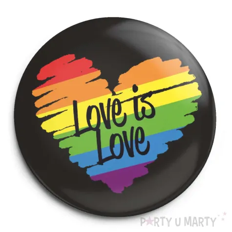 xx przypinka lgbt serce z napisem