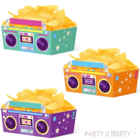 xx pudelko na chipsy retro disco 15x10cm 3szt z
