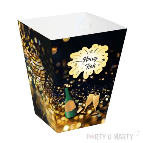 xx pudelko na popcorn szampanski nowy rok