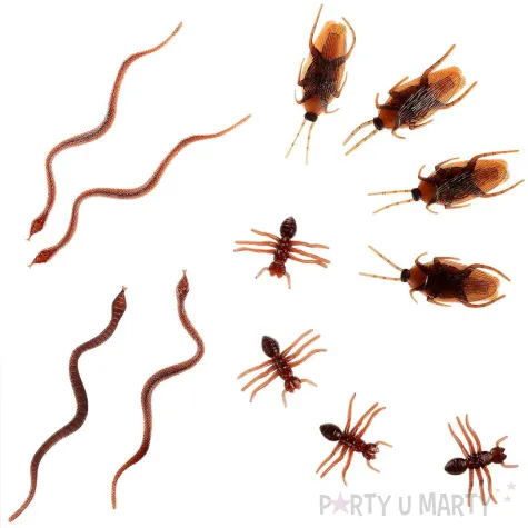 xx robaki rekwizyt halloweenowy 6 szt