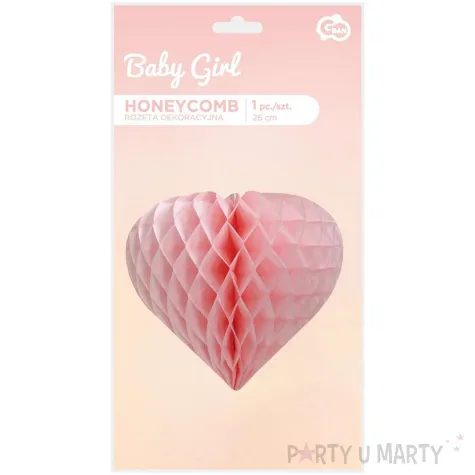 xx rozeta dekoracyjna b g serce jasnorozowa 26 cm