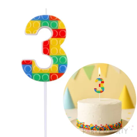 xx sc22 wieczka piker klocki cyferka 3 wielokolorowa 10 5x3 5 cm