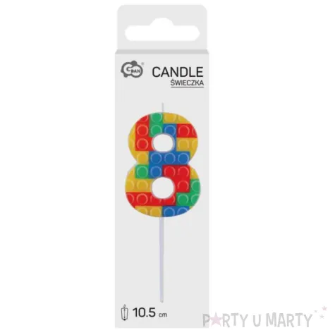 xx sc22 wieczka piker klocki cyferka 8 wielokolorowa 10 5x3 5 cm