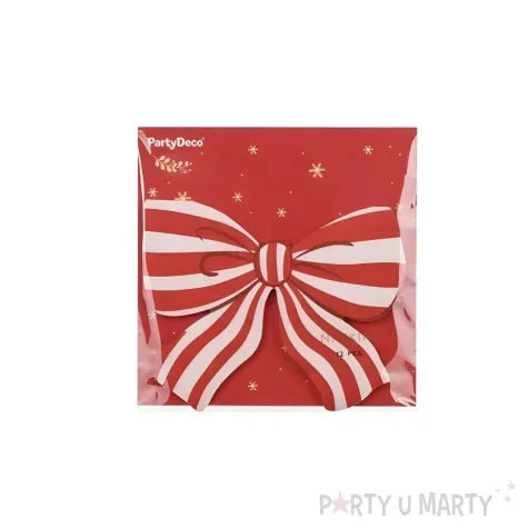 xx serwetki kokardka w paski 16x13 cm mix 1 op 12 szt