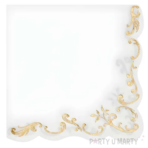 xx serwetki ornament 33x33cm biale 1 op 12 szt