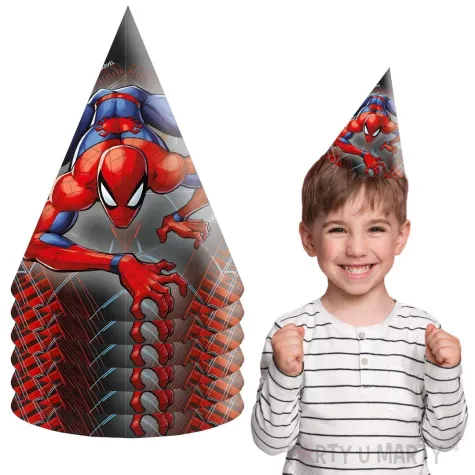 xx stai czapeczki papierowe spiderman 6 szt