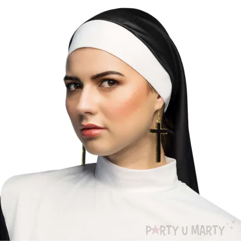 xx stai kolczyki krzyz czarno zlote