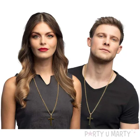 xx stai naszyjnik krzyz zloty