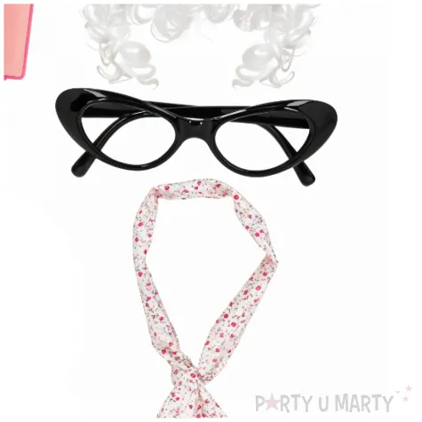 xx stai zestaw babcia czepek do spania szalik okulary walki