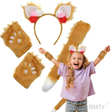 xx stai zestaw lis opaska ogon opaski na nadgarstki